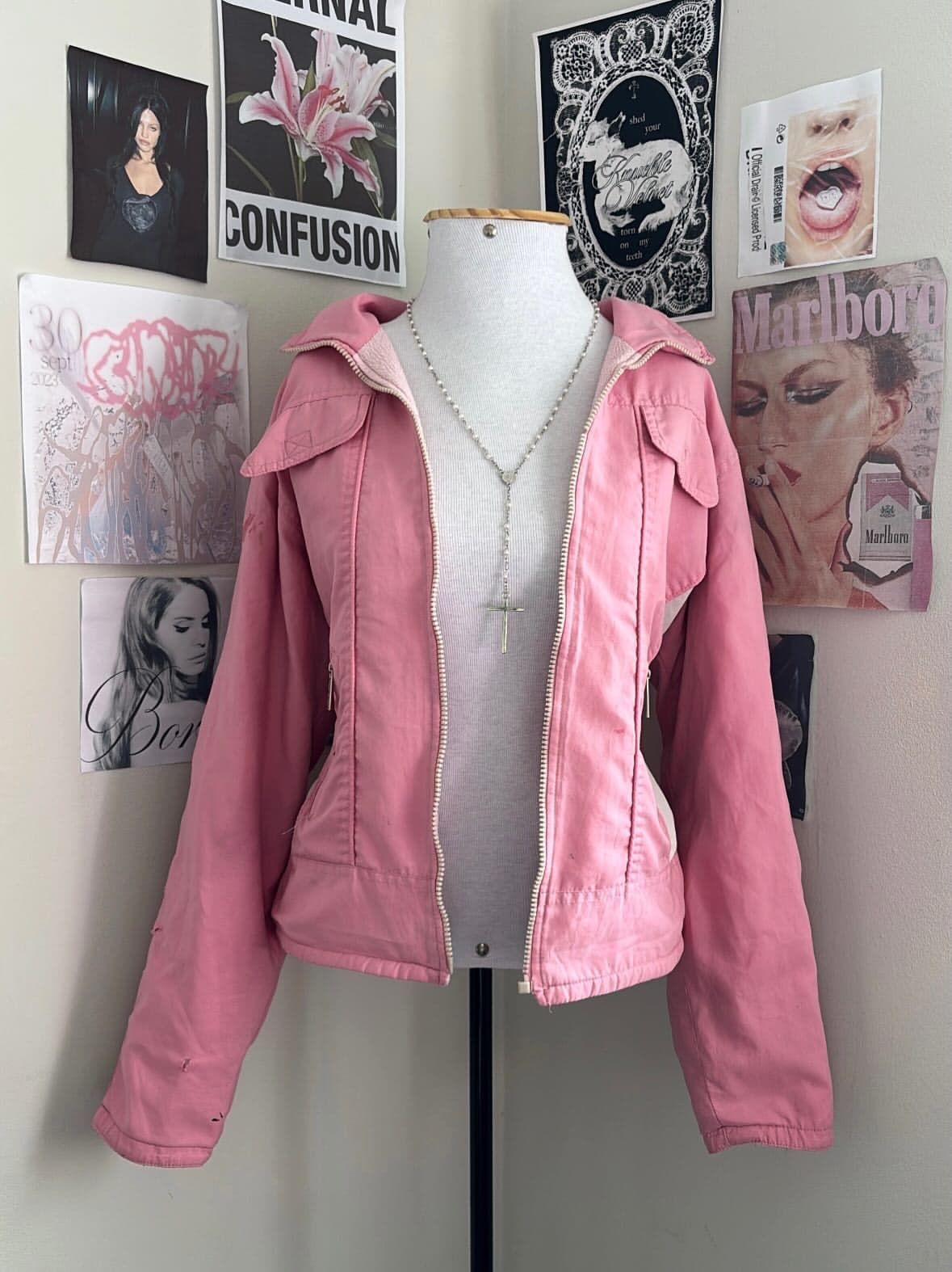 Jaqueta Pink e Cream Garimpo